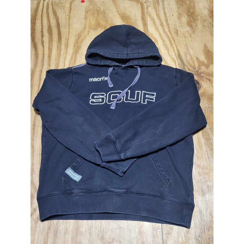 macron scuf hoodie Black Adult L Cotton Pullover Drawstring Embroidered Logo @M4